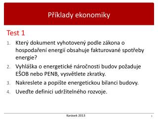 Příklady ekonomiky