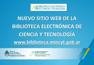NUEVO SITIO WEB DE LA BIBLIOTECA ELECTRÓNICA DE CIENCIA Y TECNOLOGÍA