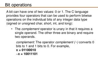 Bit operations