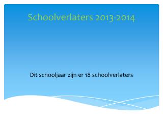 Schoolverlaters 2013-2014