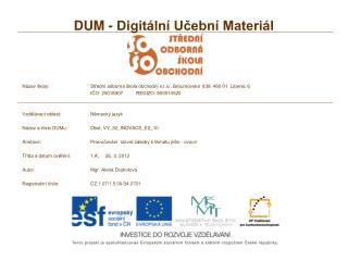 DUM - Digitální Učební Materiál