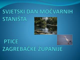 SVJETSKI DAN MOČVARNIH STANIŠTA PTICE ZAGREBAČKE ŽUPANIJE