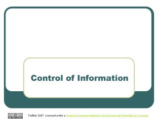 Control of Information