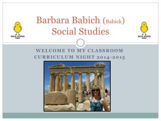 Barbara Babich ( Babick ) Social Studies