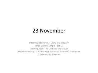 23 November