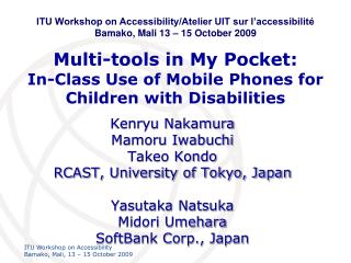 Multi-tools in My Pocket: In-Class Use of Mobile Phones for Children with Disabilities
