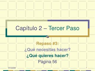 Capítulo 2 – Tercer Paso