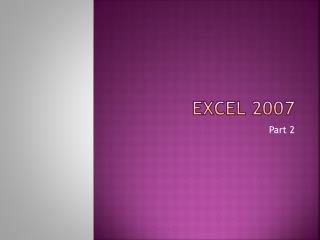 EXCEL 2007