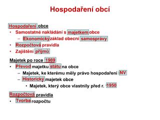 Hospodaření obcí