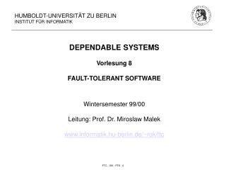 HUMBOLDT-UNIVERSITÄT ZU BERLIN INSTITUT FÜR INFORMATIK