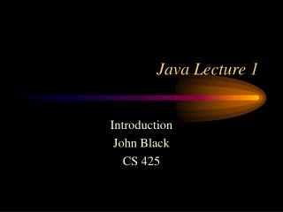 Java Lecture 1