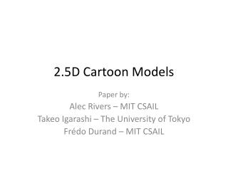 2.5D Cartoon Models