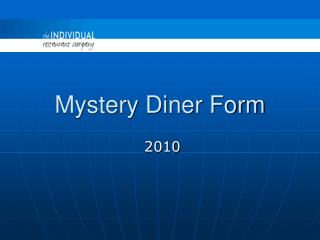 Mystery Diner Form