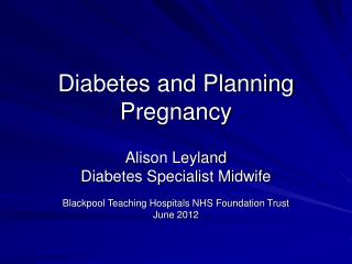 Diabetes and Planning Pregnancy
