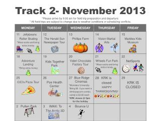 Track 2 Calendar November 2013