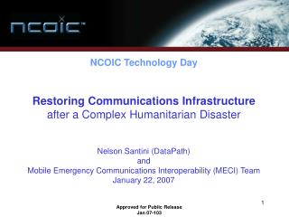 Restoring Communications Infrastructure after a Complex Humanitarian Disaster