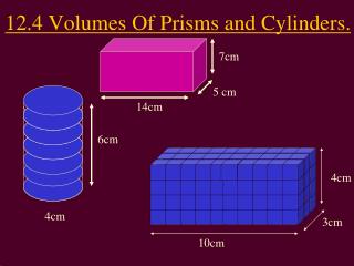 12.4 Volumes Of Prisms and Cylinders.