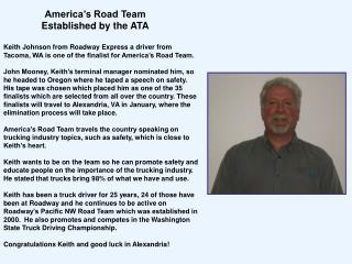 America’s Road Team Established by the ATA