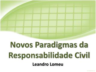 Novos Paradigmas da Responsabilidade Civil