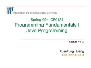 Spring 09- ICE0124 Programming Fundamentals I Java Programming