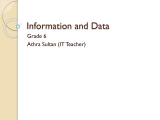 Information and Data