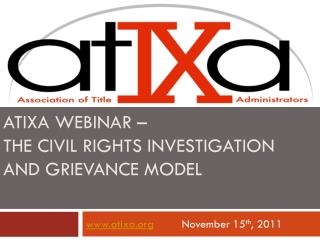 Atixa webinar – the civil rights investigation and grievance model