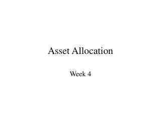 Asset Allocation