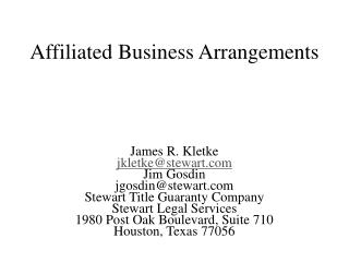 Affiliated Business Arrangements