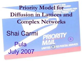 Priority Model for Diffusion in Lattices and Complex Networks