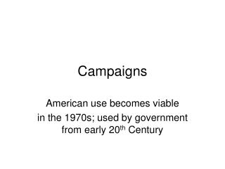 Campaigns