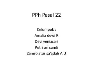 PPh Pasal 22