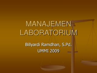 MANAJEMEN LABORATORIUM