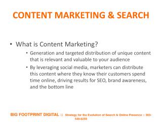 CONTENT MARKETING & SEARCH