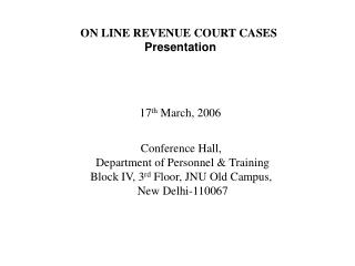ON LINE REVENUE COURT CASES Presentation