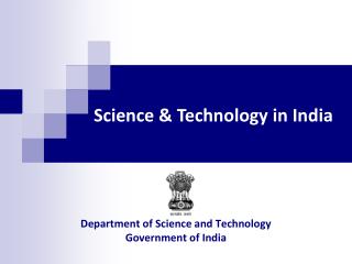 Department of Science and Technology Government of India