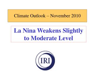 Climate Outlook – November 2010