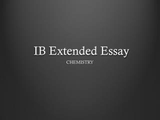 IB Extended Essay