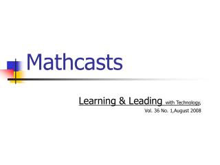 Mathcasts