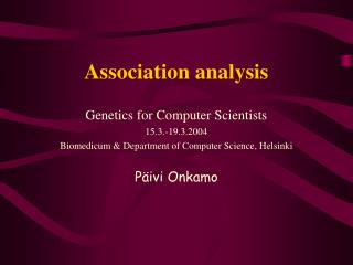 Association analysis