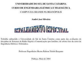 UNIVERSIDADE DO SUL DE SANTA CATARINA CURSO DE ENGENHARIA ELÉTRICA E TELEMÁTICA