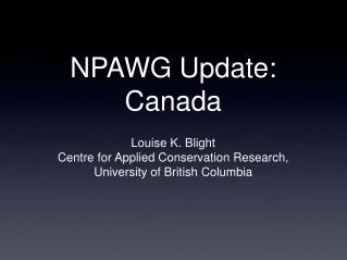 NPAWG Update: Canada