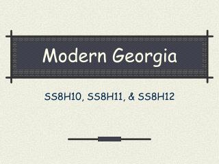 Modern Georgia