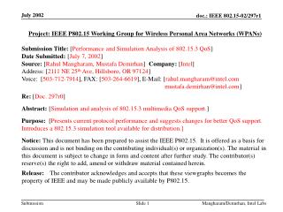 Project: IEEE P802.15 Working Group for Wireless Personal Area Networks (WPANs)