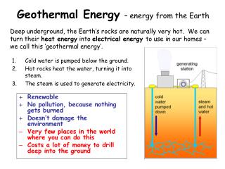 Geothermal Energy – energy from the Earth