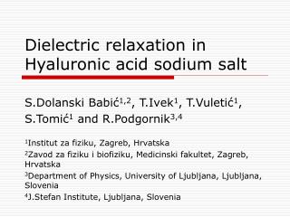 Dielectric relaxation in Hyaluronic acid sodium salt