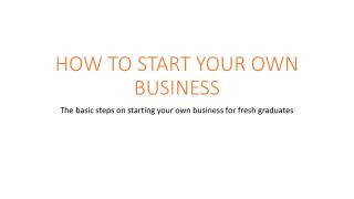 How To Start A Business For Beginners