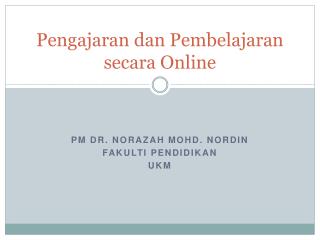 Pengajaran dan Pembelajaran secara Online