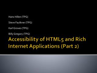 Accessibility of HTML5 and Rich Internet Applications (Part 2)