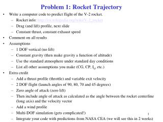 Problem 1: Rocket Trajectory