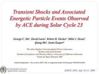 Transient Shocks and Associated Energetic Particle Events Observed by ACE during Solar Cycle 23